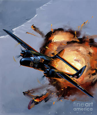 Painting - Northrop P-61B Black Widow by Jack Fellows