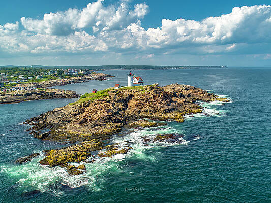 Seascape Photograph - Nubble In July Award Winning by Veterans Aerial Media LLC