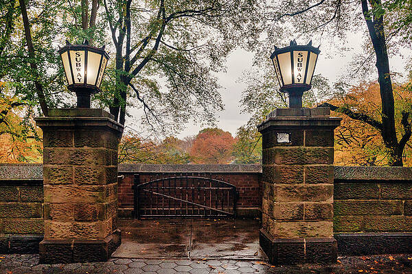 Lamp Wall Art featuring the digital art Ny, Nyc, Central Park, Subway Lamps by Lumiere