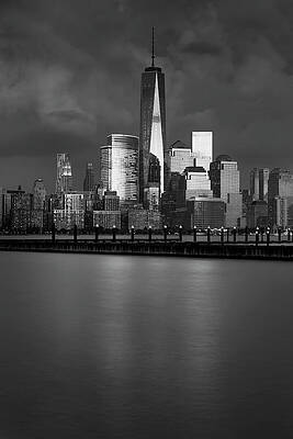 U S Wall Art featuring the digital art Nyc Skyline With Freedom Tower by Olimpio Fantuz