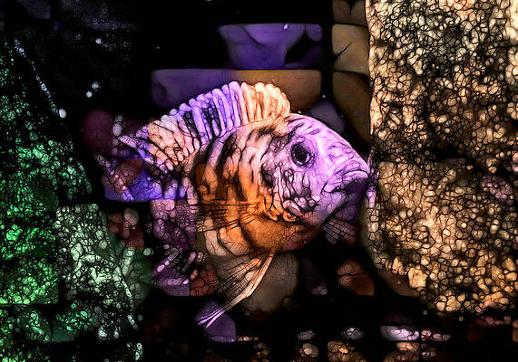 Wildlife Digital Art - OB Peacock Cichlid Abstract by Don Northup