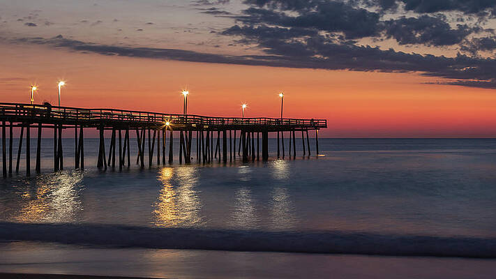Obx Photograph - OBX Pier Sunrise by Rob Narwid