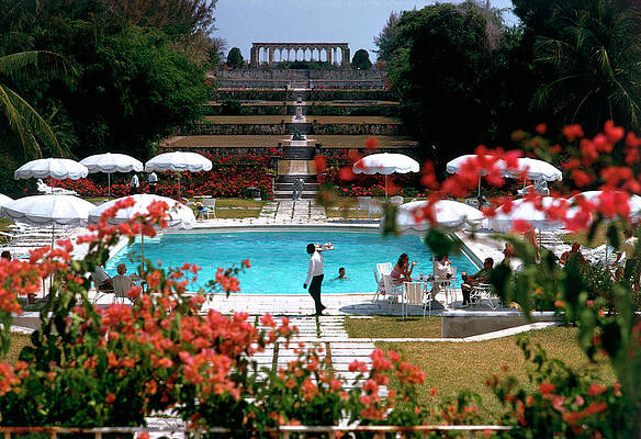 Luxurious Pool with Cascading Gardens Wall Art