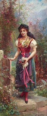 Young Woman in Traditional Costume Wall Art