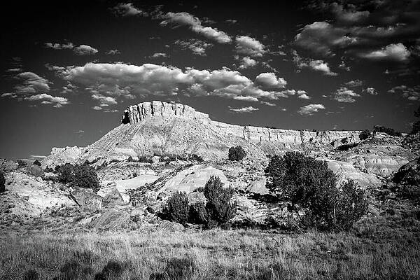 Wall Art featuring the photograph Ojito Wilderness Bluffs Black And White Print by Howard Holley