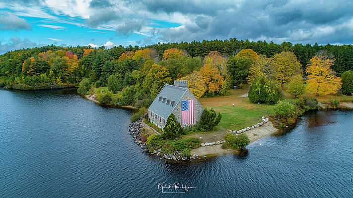 Massachusetts Photograph - Old Glory by Veterans Aerial Media LLC