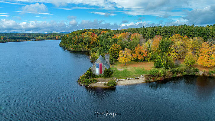 Massachusetts Photograph - Old Stone Church by Veterans Aerial Media LLC
