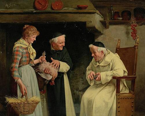 Chicken Painting - On Market Day by Alessandro Sani
