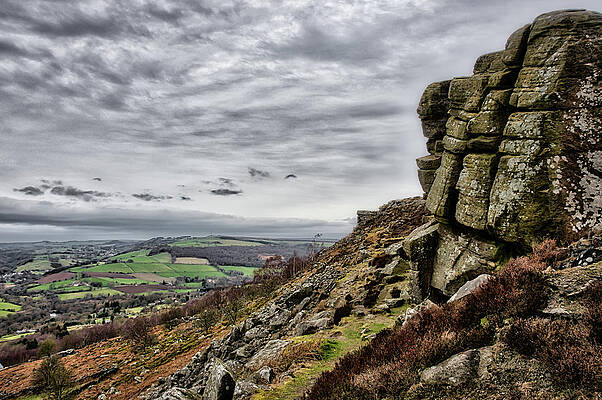 Sky Photograph - On The Edge At Curbar Edge by Scott Lyons