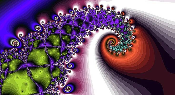 Textured Wall Art featuring the digital art Orange Upside Down Hook Spiral by Don Northup