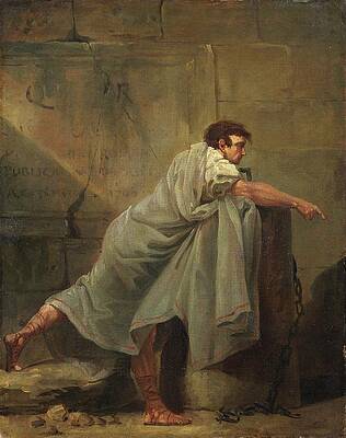 Hubert Robert Painting - Orator In Prison by Hubert Robert