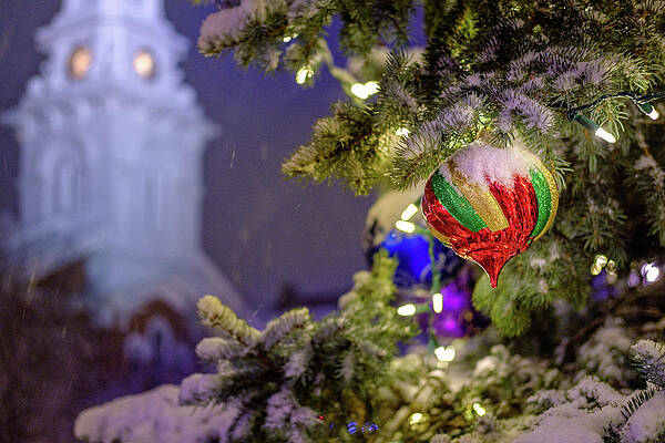 Wall Art featuring the photograph Ornament, Market Square Christmas Tree by Jeff Sinon