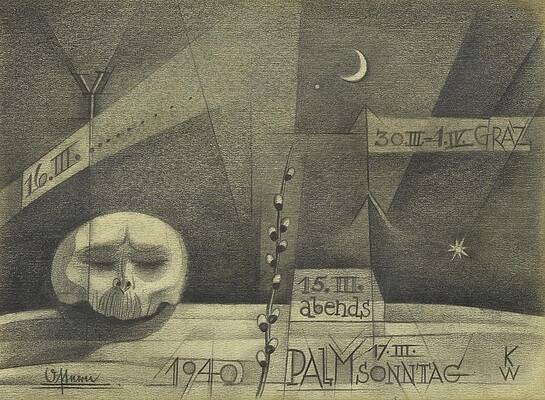 Monochrome Drawing - Ostern by Karl Wiener