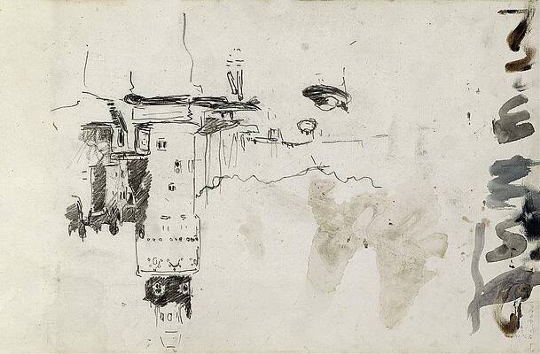 Monochrome Wall Art featuring the painting Oudeschans Met De Montelbaanstoren, Gezien Vanaf De by Willem Witsen