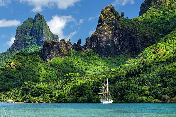 Beautiful Wall Art featuring the digital art Pacific Ocean, South Pacific Ocean, Cook's Bay, Island Of Moorea, French Polynesia, The South Seas by Reinhard Schmid