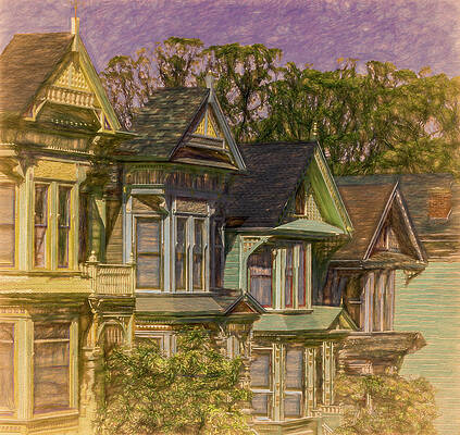Vibrant Wall Art featuring the photograph Painted Ladies Of San Francisco by Marcy Wielfaert