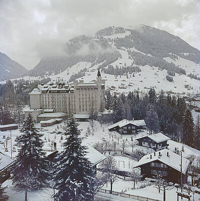 Grand Hotel in Snowy Mountains Wall Art