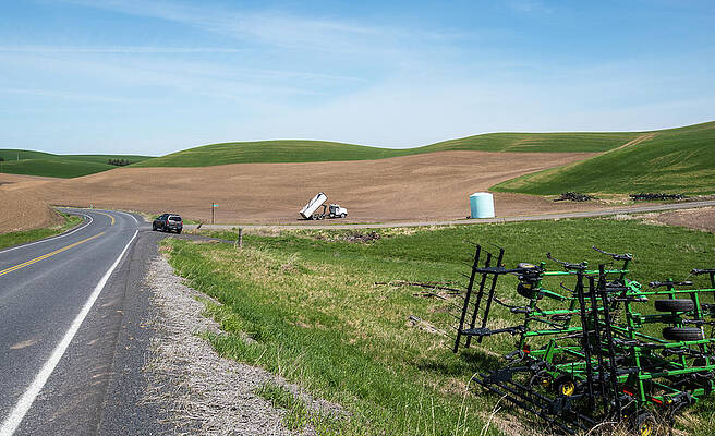 Farm Photograph - Palouse Fields And Farm Rake by Tom Cochran