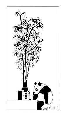 Panda and Bamboo Juicing Wall Art