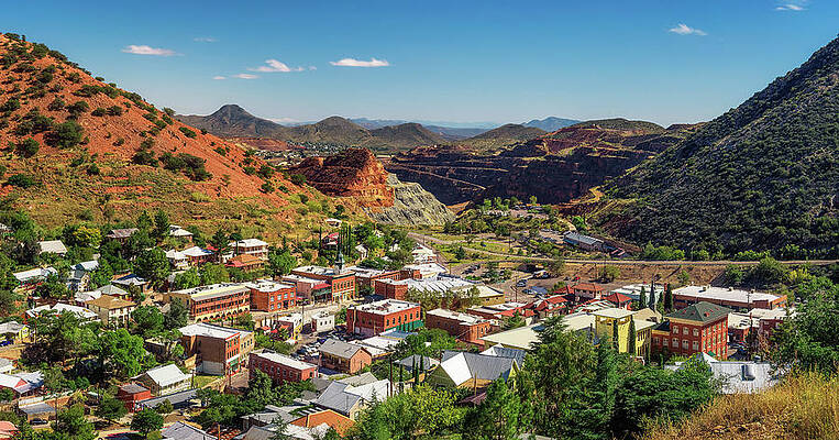 Wall Art featuring the photograph Panorama Of Bisbee And Mule Mountains In Arizona by Miroslav Liska
