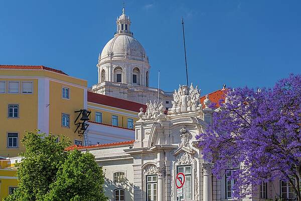 Facade Wall Art featuring the digital art Panteao Nacional With The Facade Of The by Chris Seba