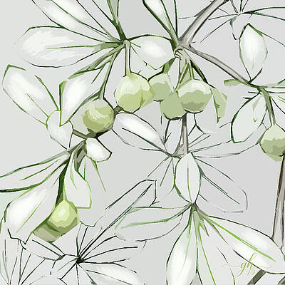 Blossom Digital Art - Patio Print by Gina Harrison