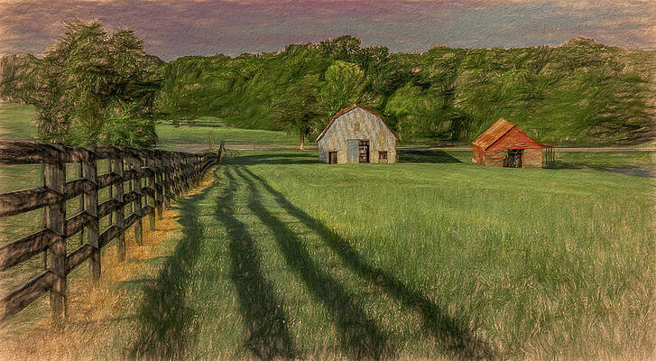 Country Photograph - Patterns Of The Pasture, Painterly by Marcy Wielfaert