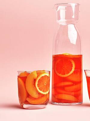 Wall Art featuring the digital art Peach Aperol Spritz by Emma Fishman