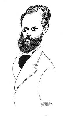 Music Drawing - Peter Ilyich Tchaikovsky by Al Hirschfeld