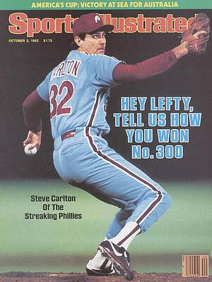 Steve Carlton Celebrates Milestone Victory Photograph