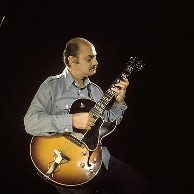 Musician Playing Jazz Guitar Photograph