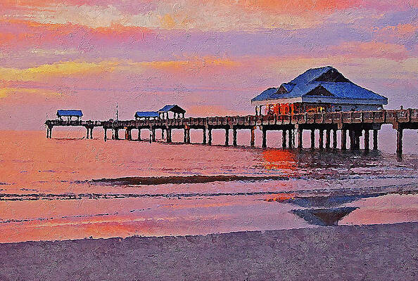 Landscape Painting - Pier 60, Clearwater Beach - 05 by AM FineArtPrints