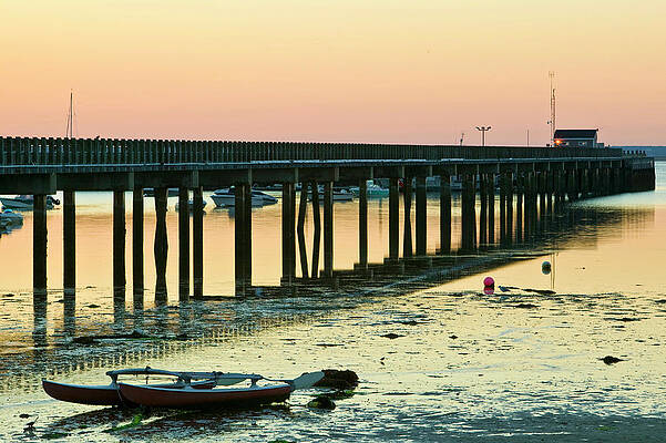 Destination Wall Art featuring the photograph Pier, Provincetown Harbor, Cape Cod, Ma by Walter Bibikow