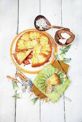 Pineapple And Coconut Cake Print