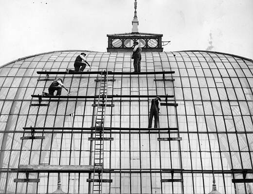 Workers on Glass Roof Wall Art