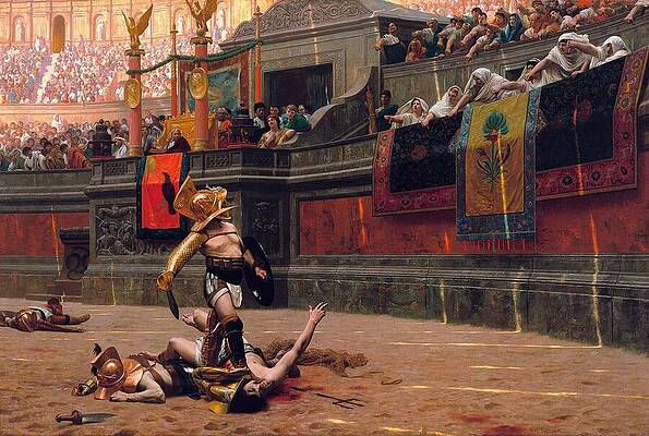 Jean Leon Gerome Painting - Pollice Verso Thumbs by Jean Leon Gerome