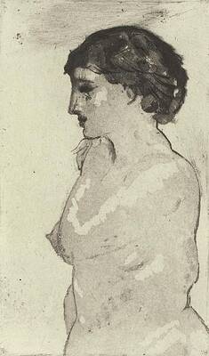 Monochrome Drawing - Pompeian Veil by Arthur Bowen Davies