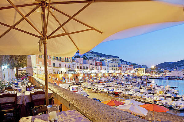 Sunset Digital Art - Ponza Harbor At Sunset, Italy by Pietro Canali