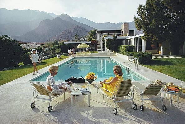 Retro Poolside Gathering Wall Art