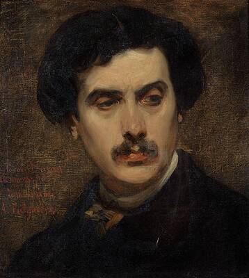 Gaze Painting - Portrait Dalexandre Falguiere by Carolus-duran