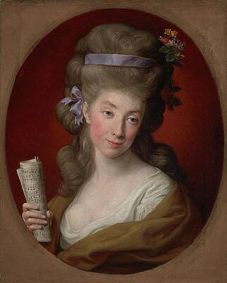 Pompeo Batoni Painting - Portrait Of Izabela Nee Lubomirska, Wife Of Ignacy Potocki by Pompeo Batoni