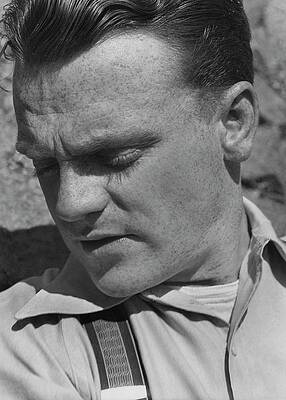 Wall Art featuring the photograph Portrait Of James Cagney With His Eyes Closed by Imogen Cunningham