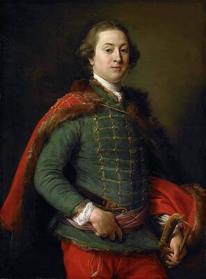 Pompeo Batoni Painting - Portrait Of John Woodyeare by Pompeo Batoni
