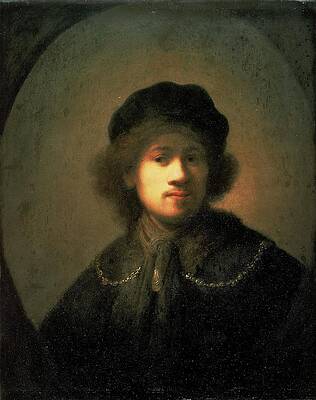 17th Century Painting - Portrait Of The Artist As A Young Man by Rembrandt Van Rijn