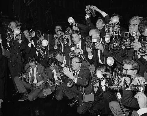 Paparazzi Frenzy at Event Wall Art