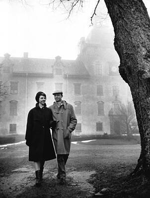 Wall Art featuring the photograph Princess Desiree Of Sweden And Her by Keystone-france