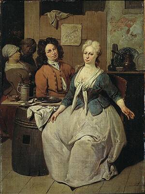 17th Century Painting - Private Meal by Jan Baptiste Lambrecht