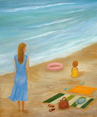 Marine Wall Art featuring the painting Protection by Angeles M Pomata