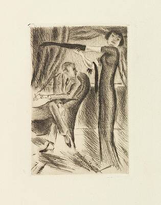 Monochrome Drawing - Przybyszewski, De Profundis by Michel Fingesten