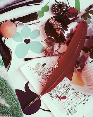 Fish Still Life Photograph - Quill Pen And Architectural Sketch by Horst P. Horst